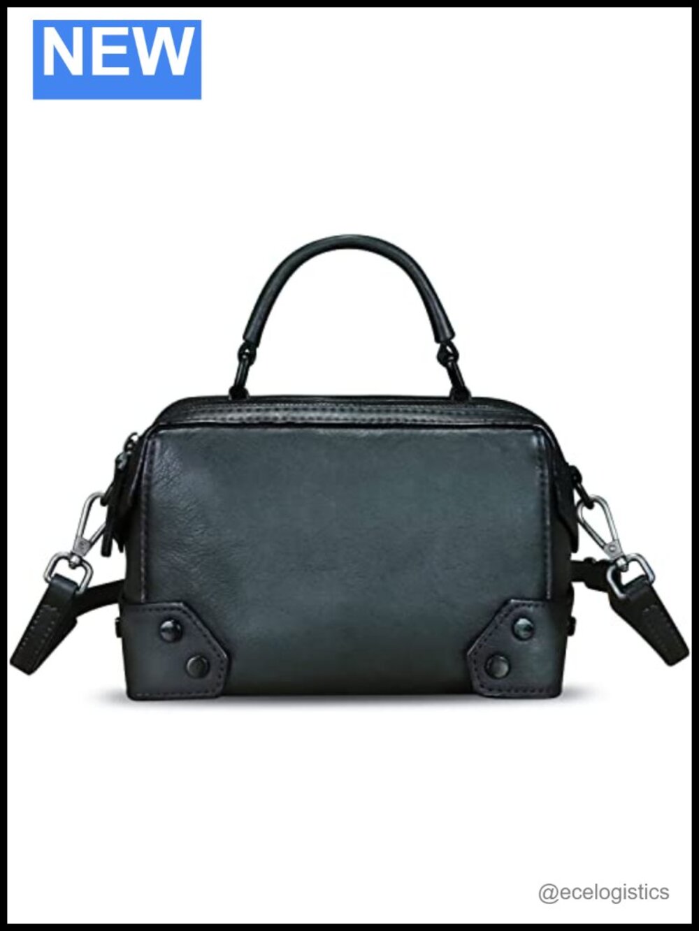 Genuine Leather Vintage Satchel Handbag Women Top Handle Purse Retro Crossbody